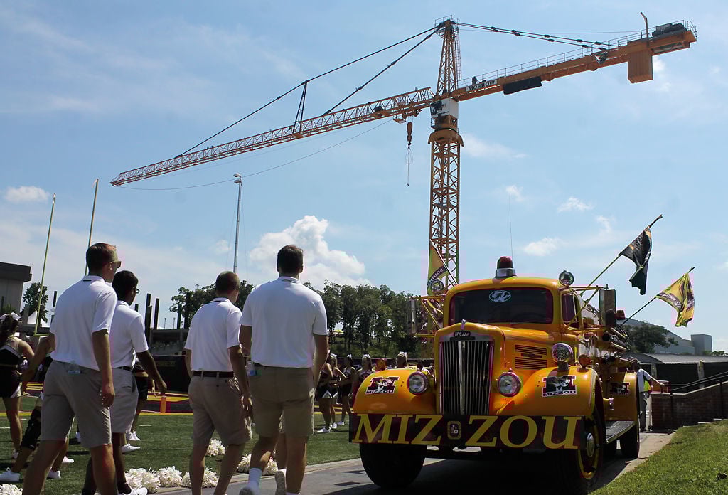 Construction of the south end zone at Memorial Stadium continues